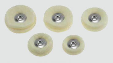 Miniaturbürsten mit Scheibchen aus hochwertigem Wollfilz – unmontiert. ∅17-19-21-23-25 mm